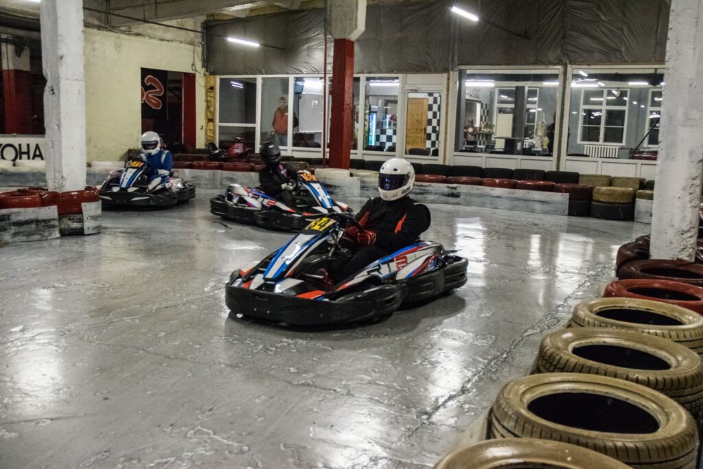 SWS racing in Sodi karts on the Kartinga nams XL indoor track in Riga
